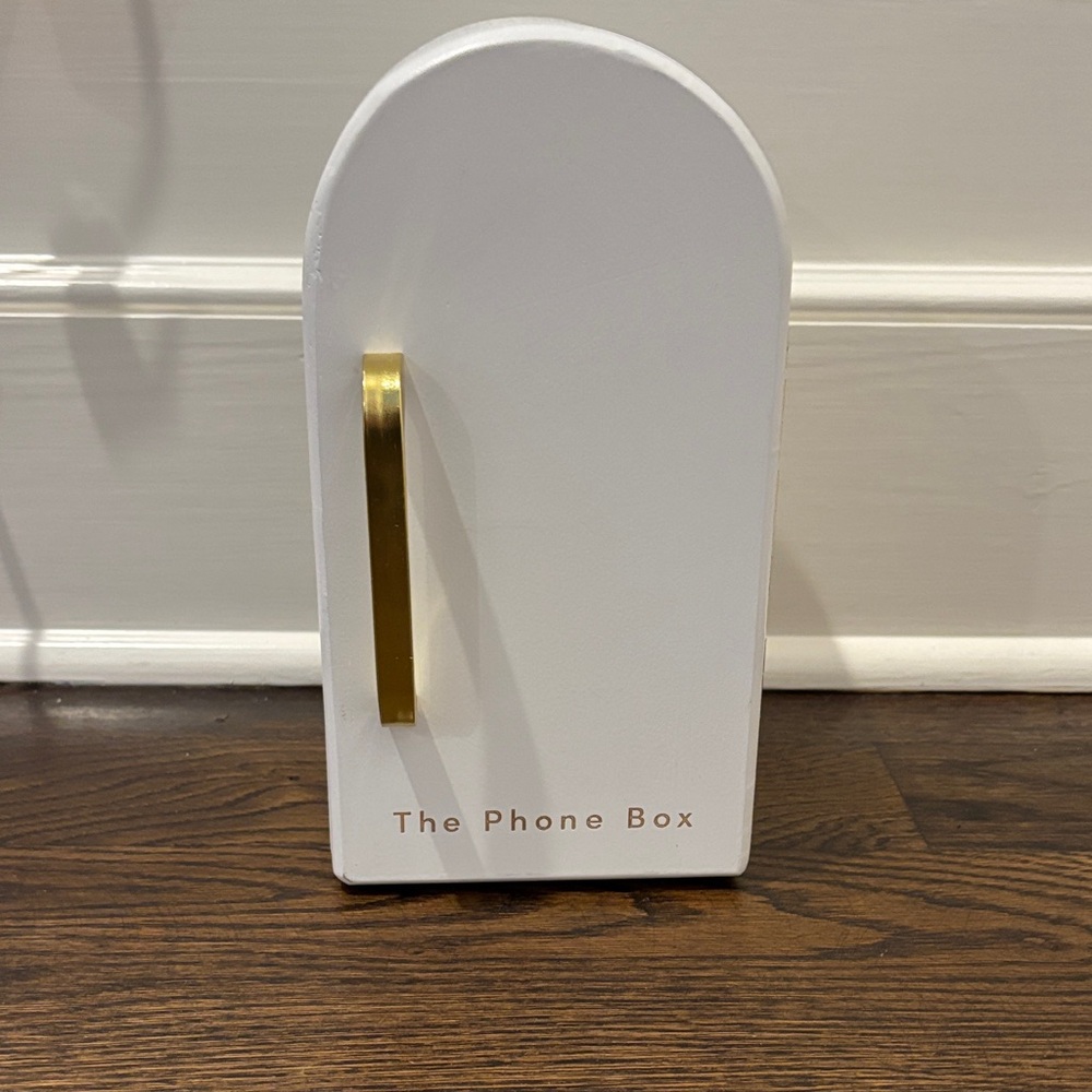 White and Gold Phone Box